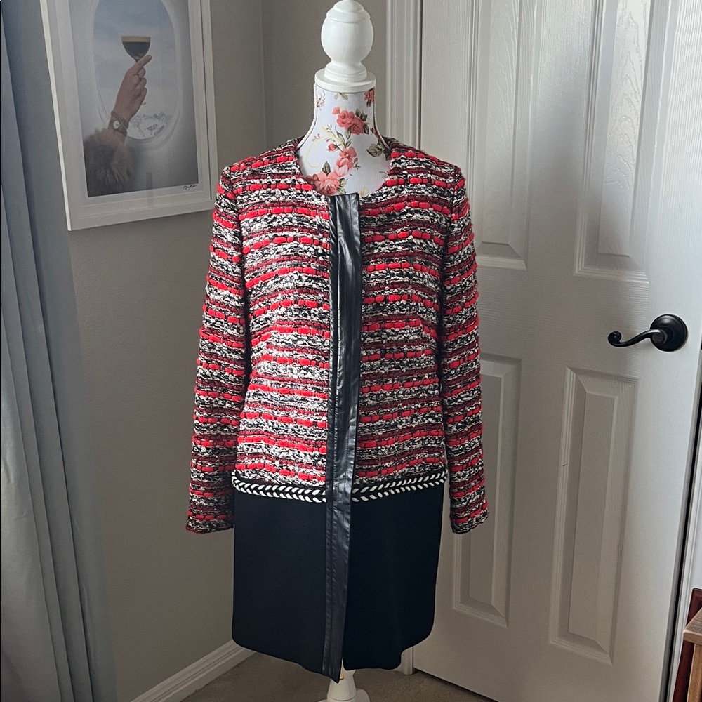 Milly Red and Black Tweed Blazer